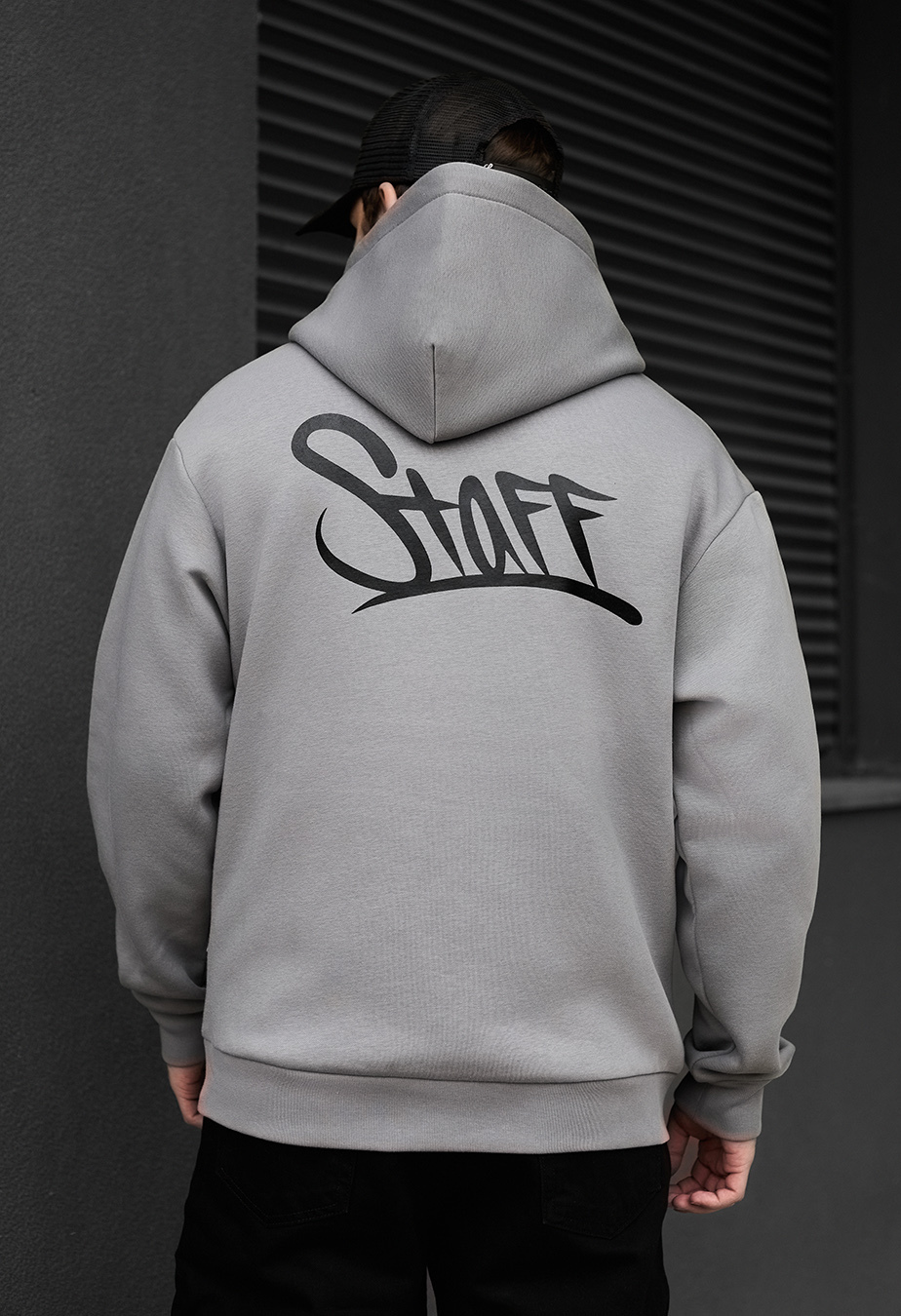 Bluza z kapturem Staff gray logo oversize fleece