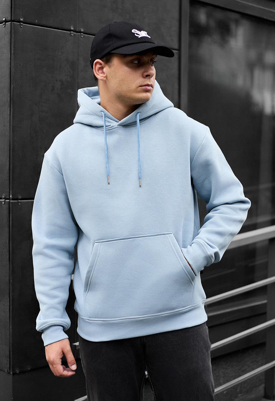 Bluza z kapturem Staff light blue fleece