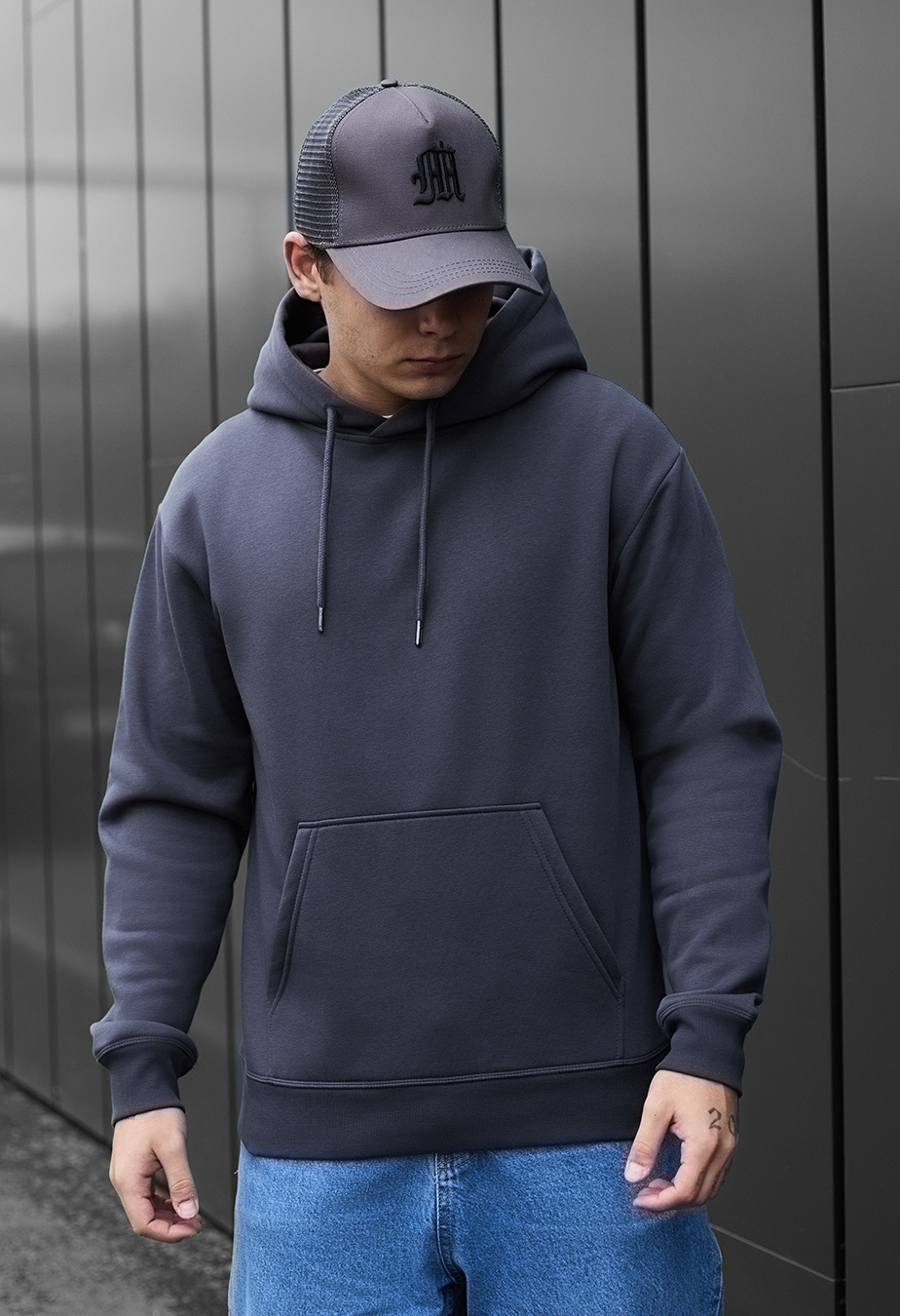 Bluza z kapturem Staff dark gray fleece