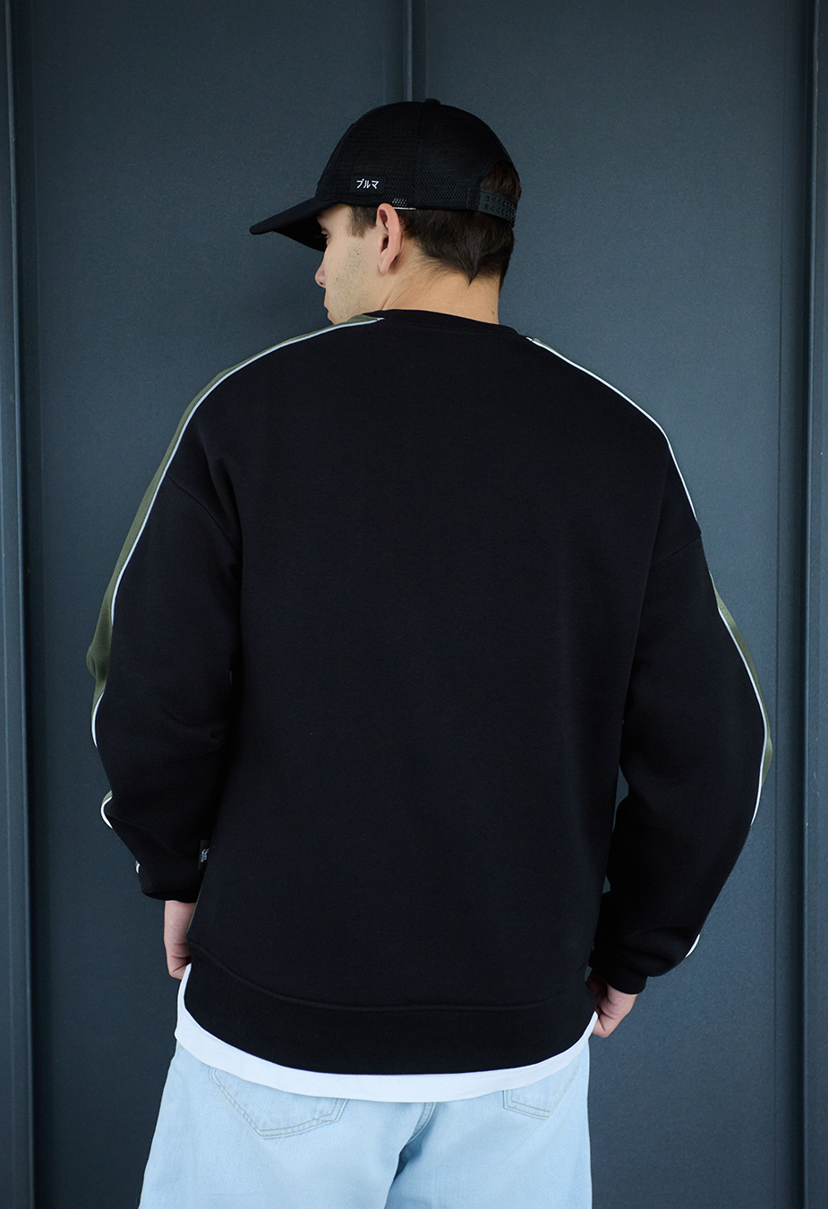 Bluza Staff khaki & black logo reflective fleece