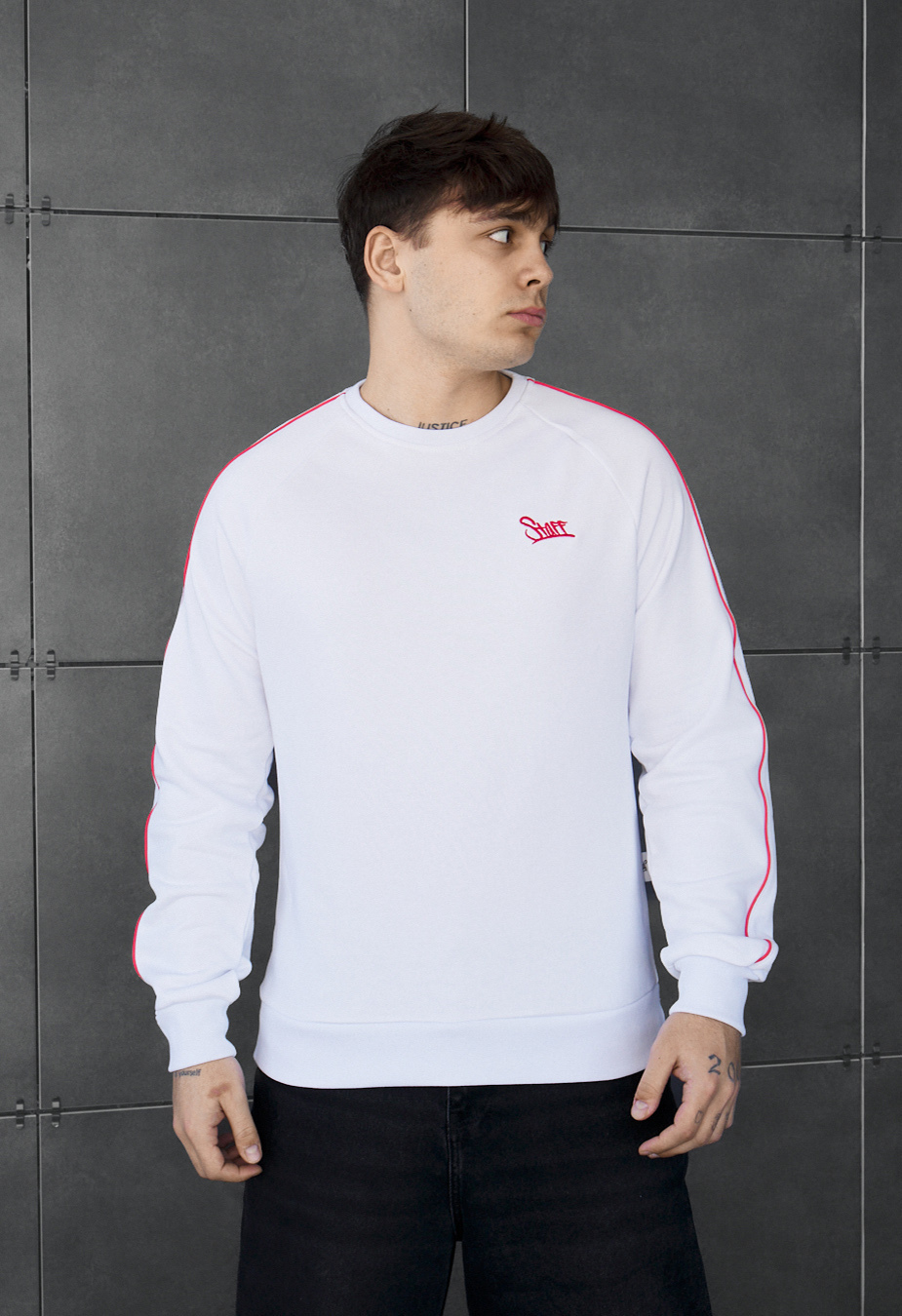 Bluza Staff white logo reflective