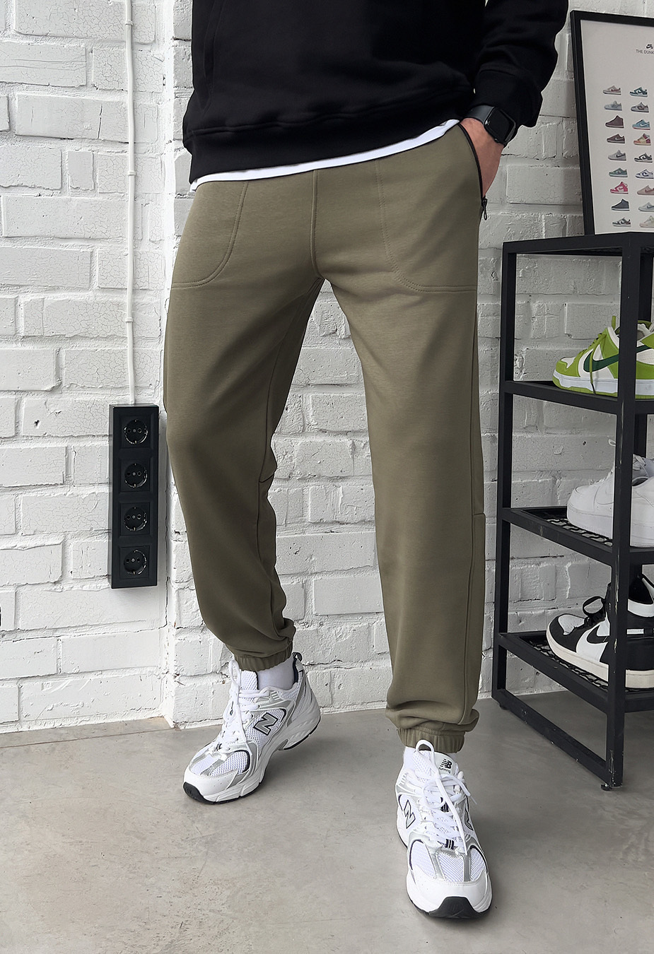 Spodnie sportowe Staff nib khaki