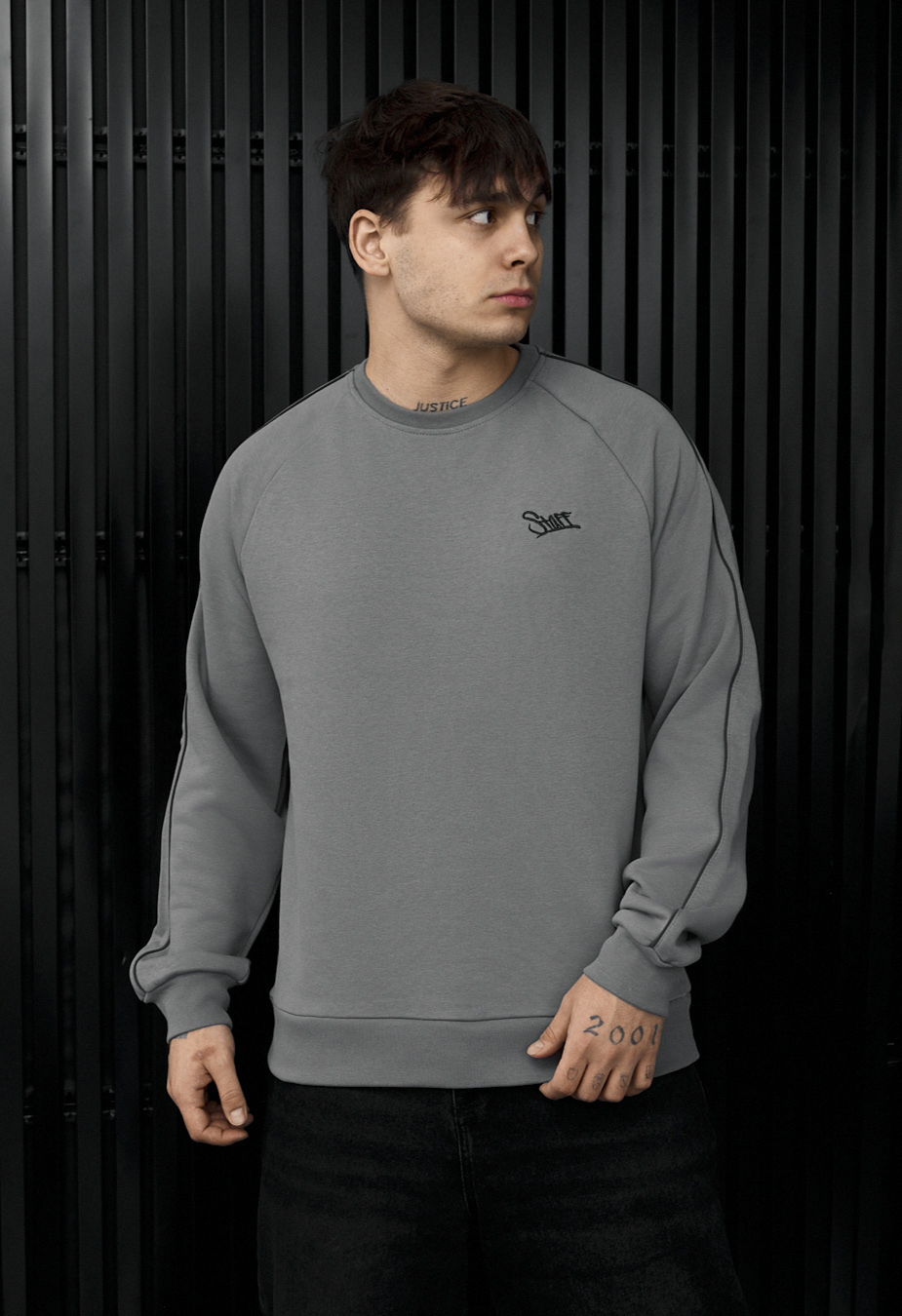 Bluza Staff gray logo reflective