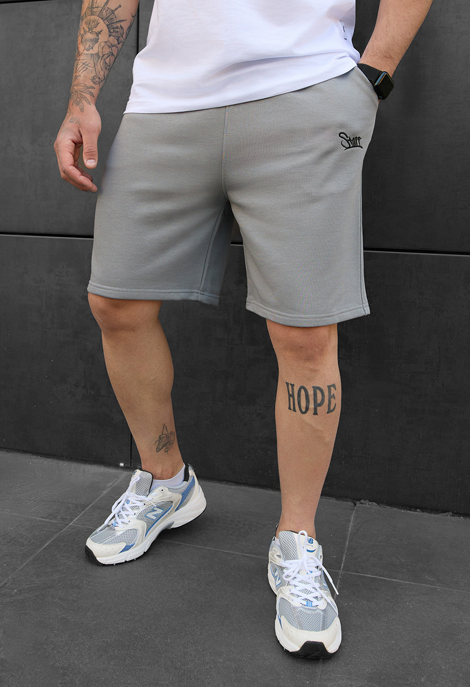 Spodenki Staff dje gray logo