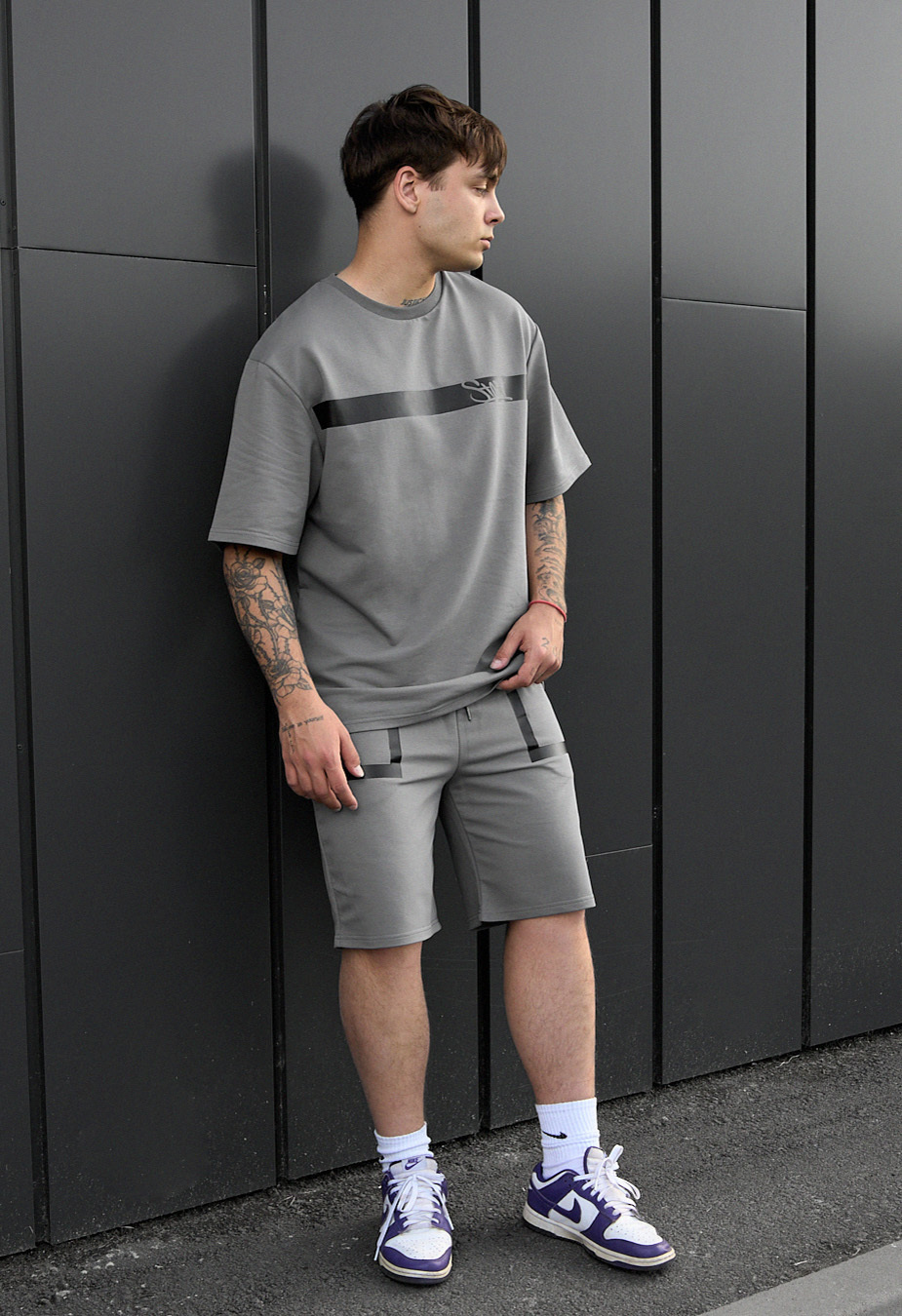 Komplet koszulka + spodenki Staff ra gray