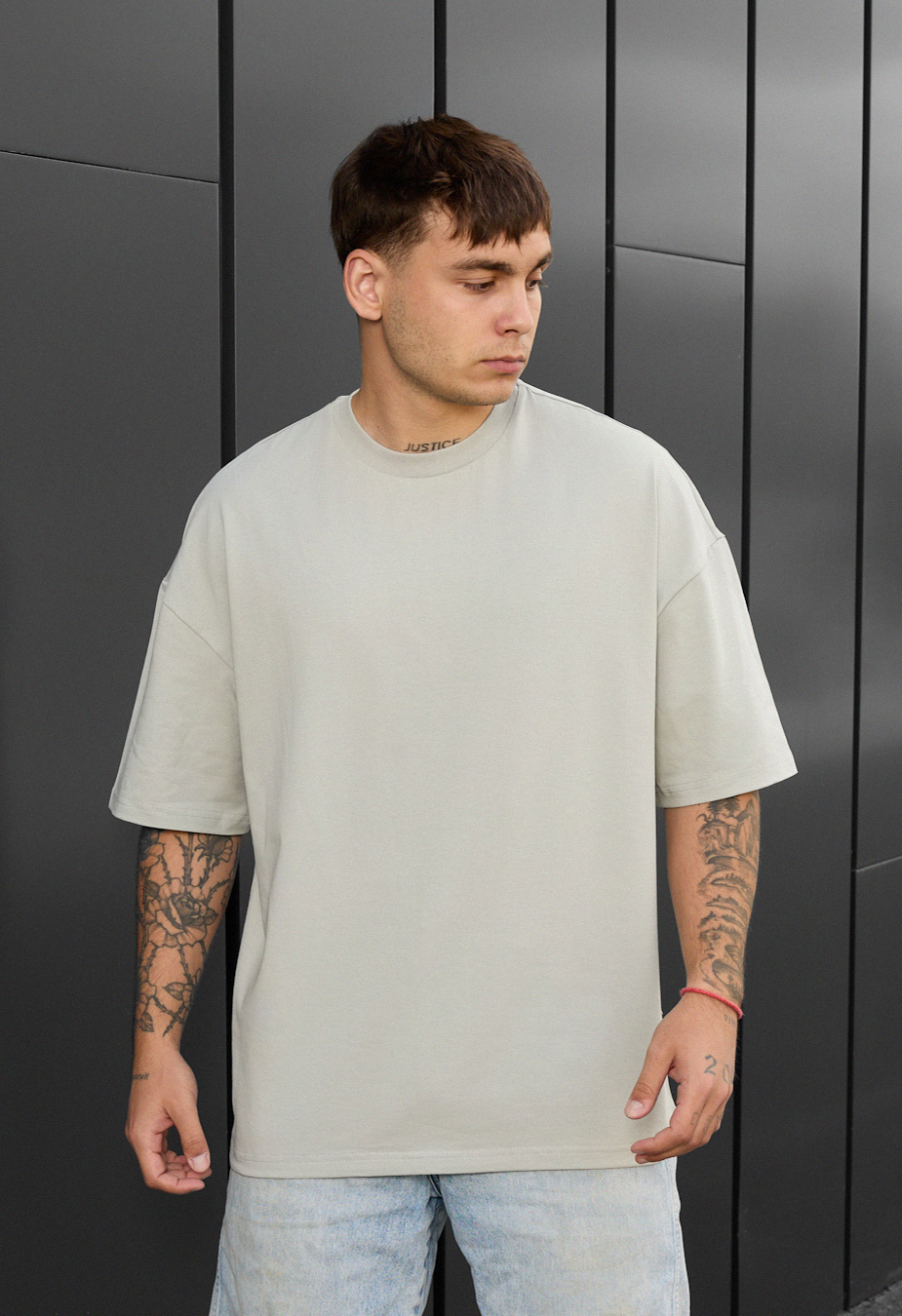 Koszulka Staff light olive oversize