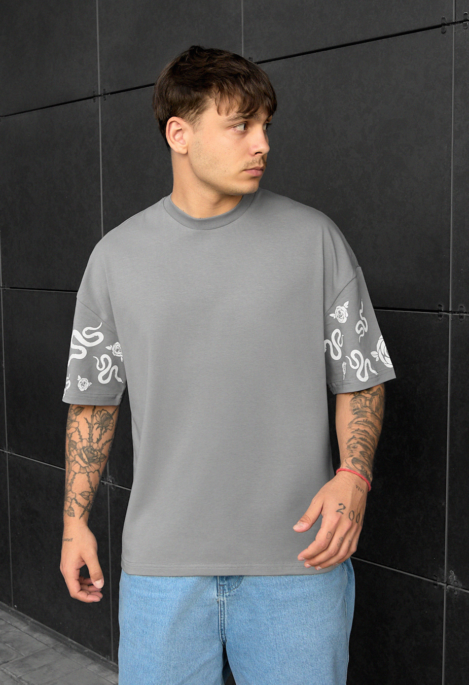 Koszulka Staff snake & flower oversize