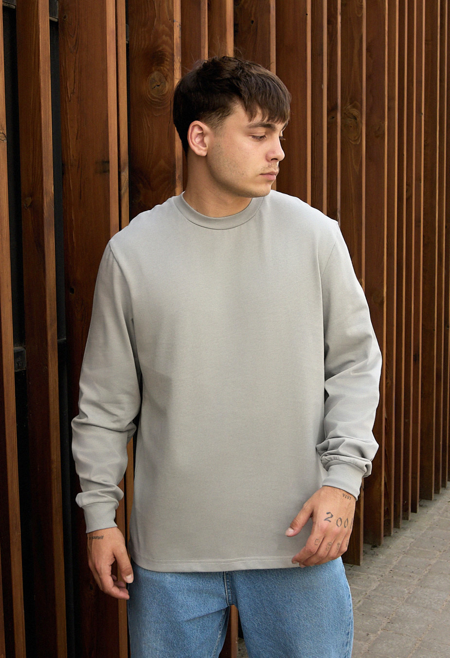 Longsleeve Staff gray oversize