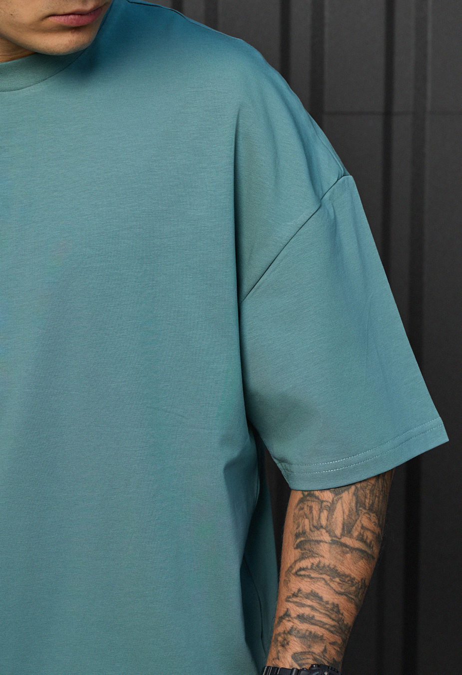 Koszulka Staff dark turquoise oversize