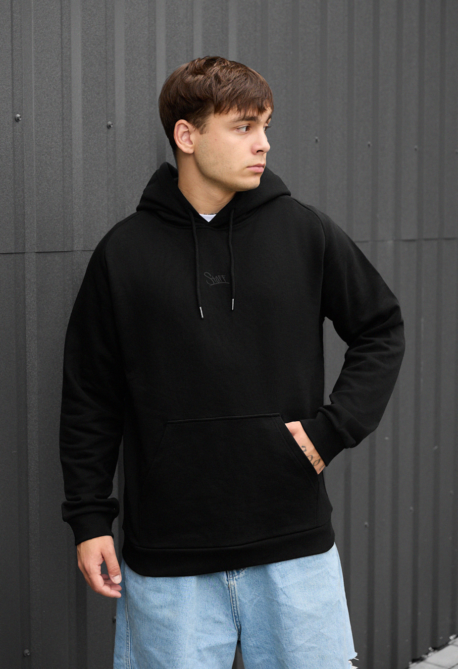 Bluza Staff re black logo oversize