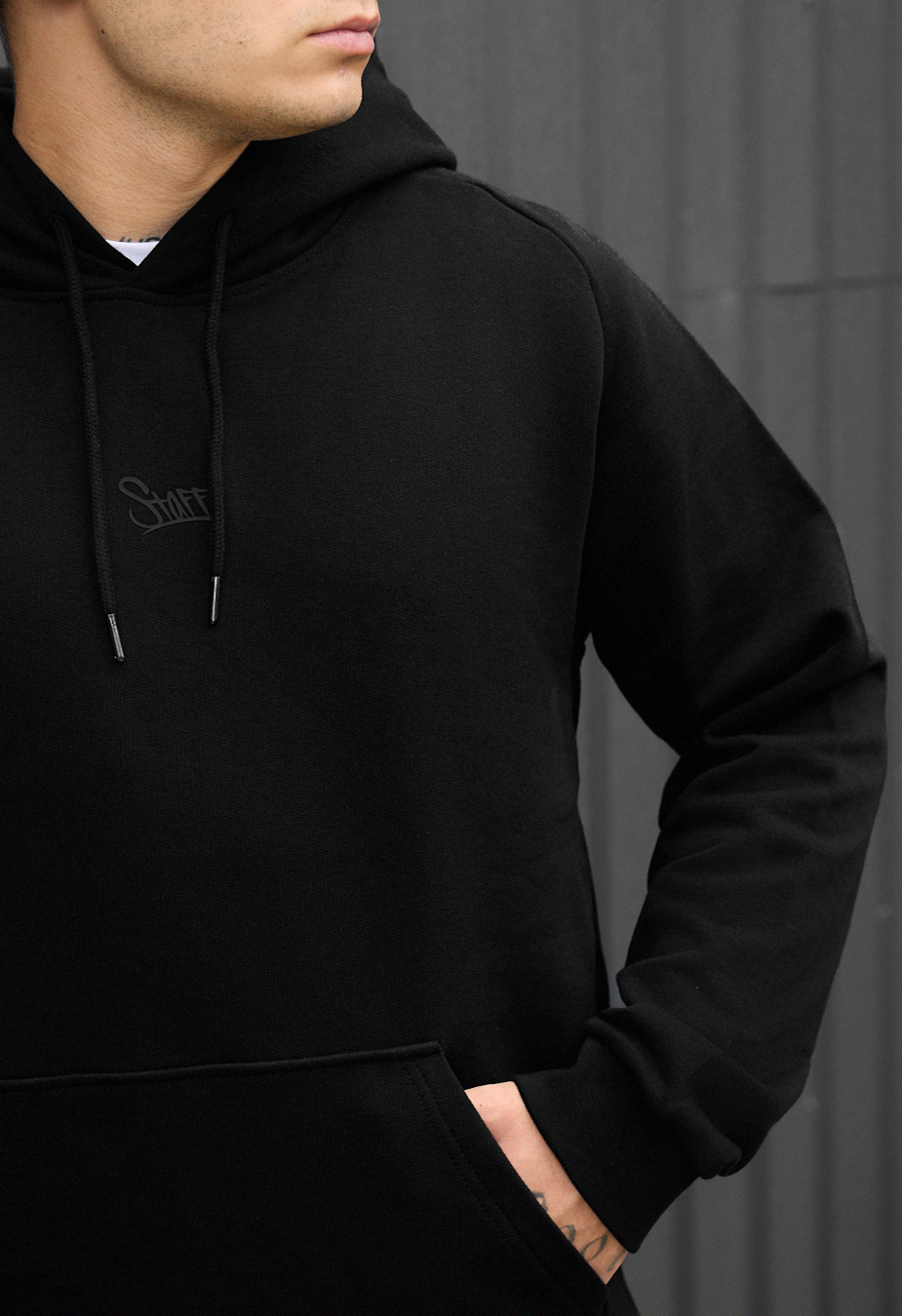 Bluza Staff re black logo oversize