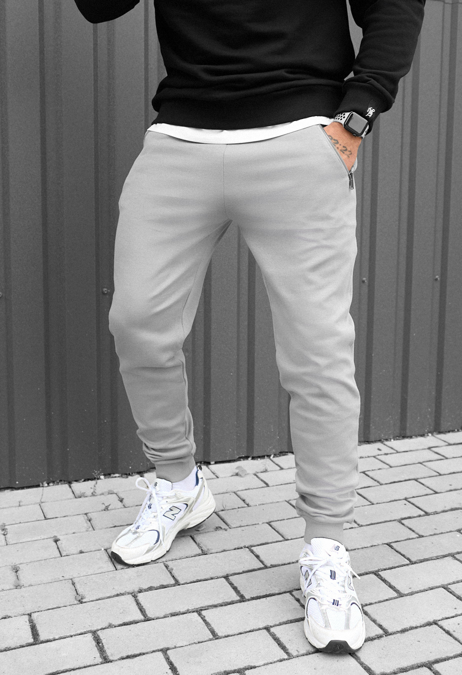 Spodnie dresowe Staff zem light gray