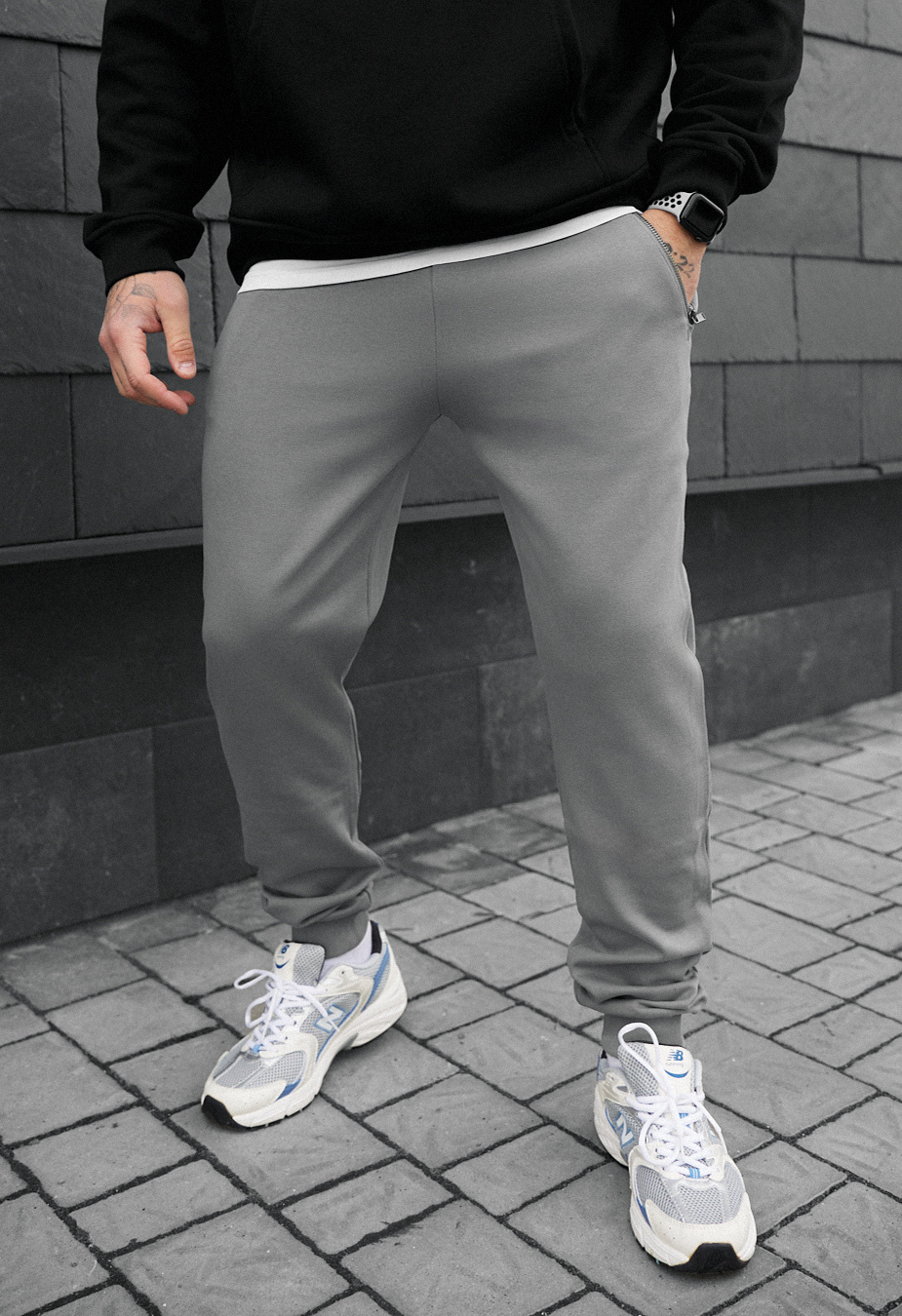 Spodnie dresowe Staff zem light gray