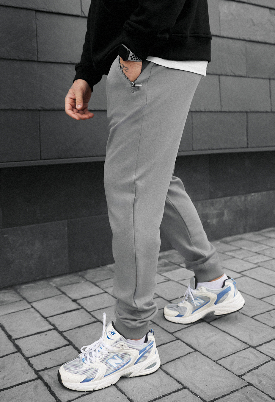 Spodnie dresowe Staff zem light gray