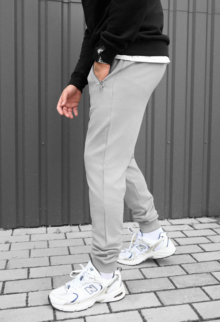 Spodnie dresowe Staff zem light gray