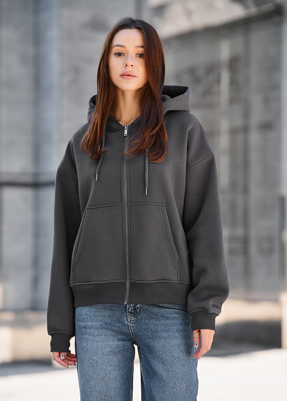 Bluza Staff fiz dark gray oversize fleece
