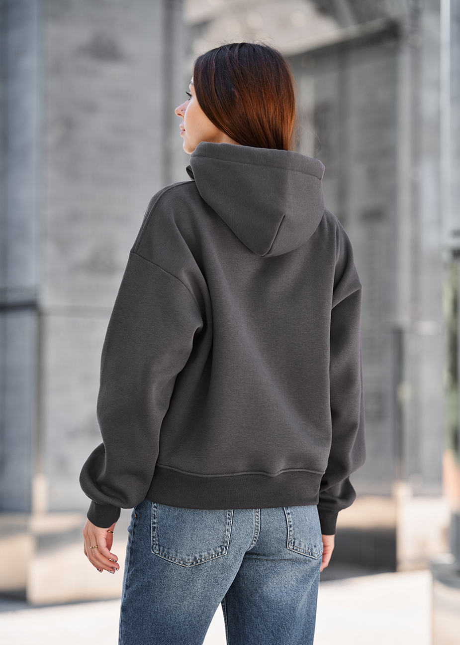 Bluza Staff fiz dark gray oversize fleece