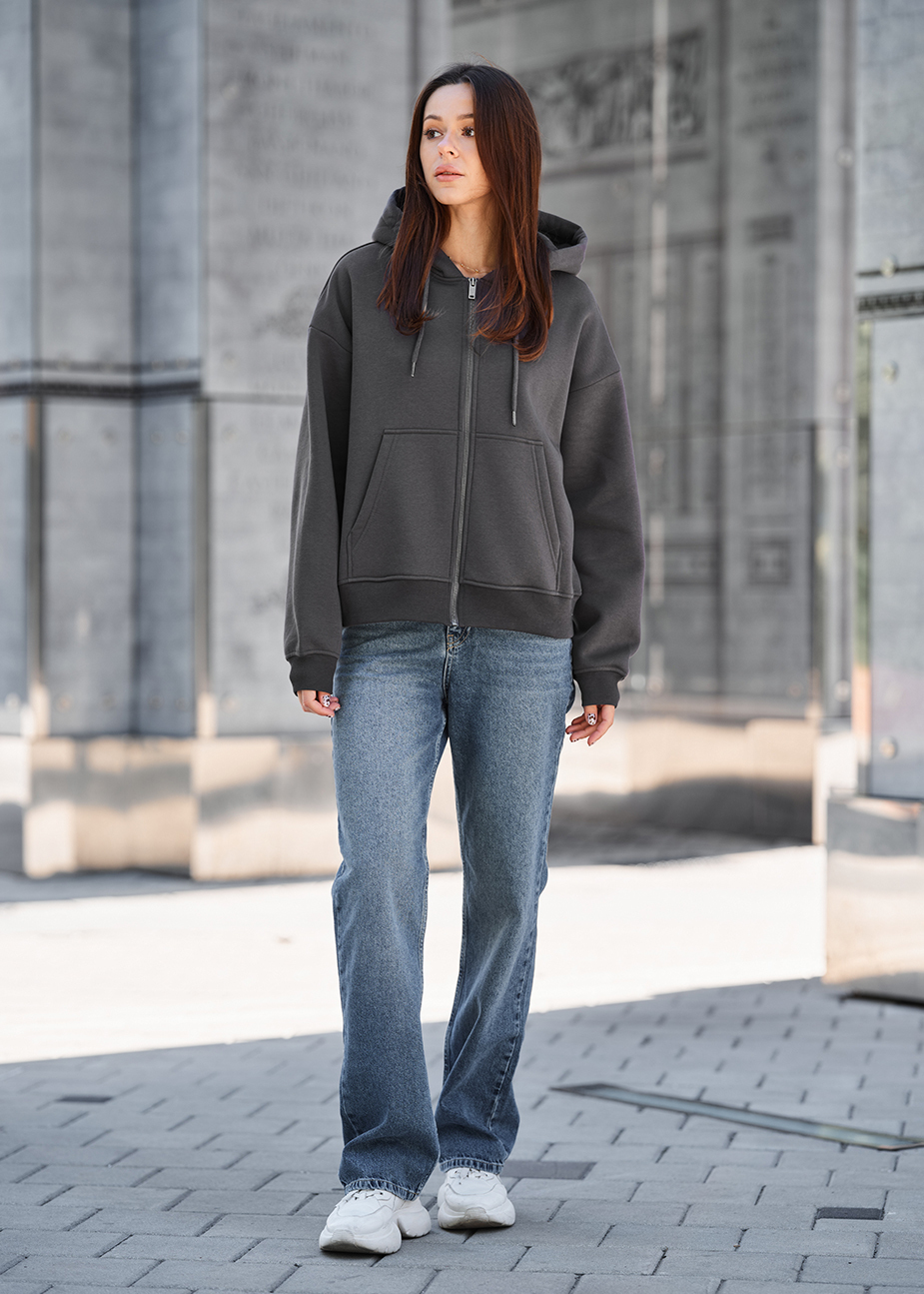 Bluza Staff fiz dark gray oversize fleece