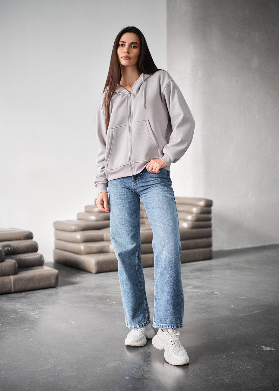 Bluza Staff fiz light gray oversize fleece
