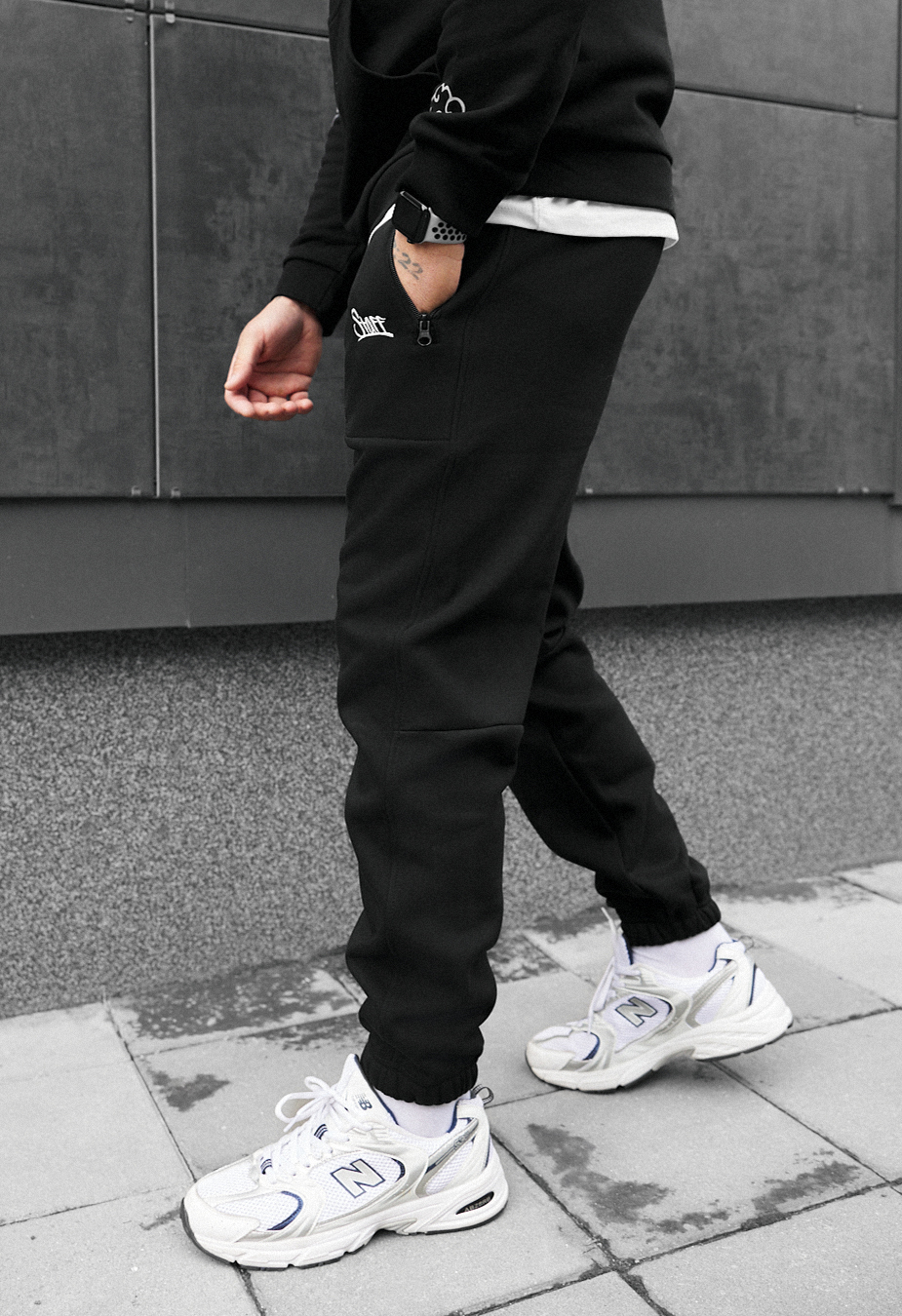 Spodnie Staff nib black logo fleece