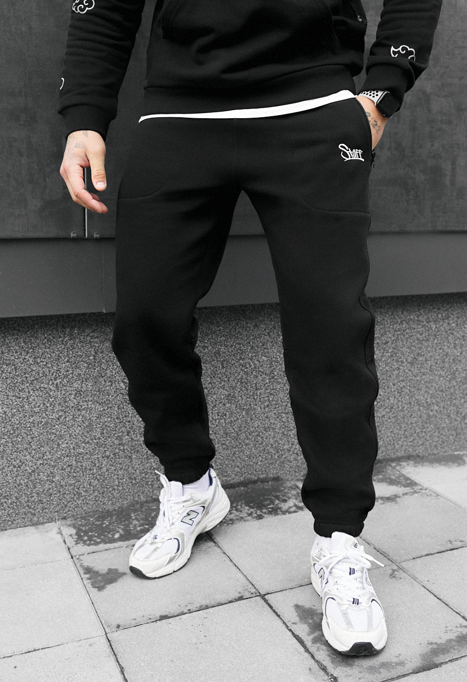 Spodnie Staff nib black logo fleece