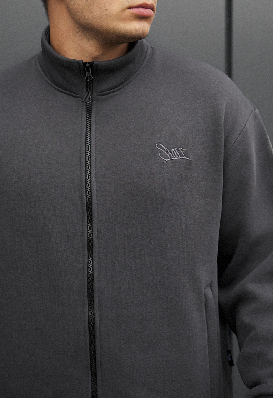 Olimpijka Staff chi dark gray logo oversize fleece