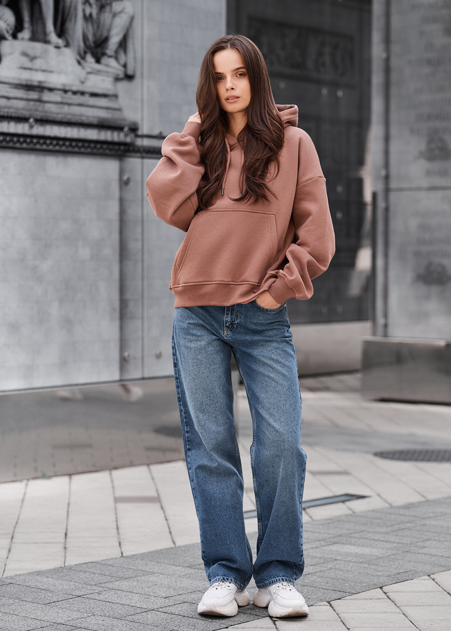 Bluza Staff ti light brown oversize fleece