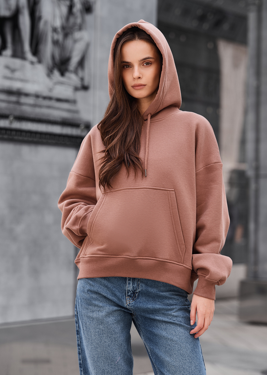 Bluza Staff ti light brown oversize fleece
