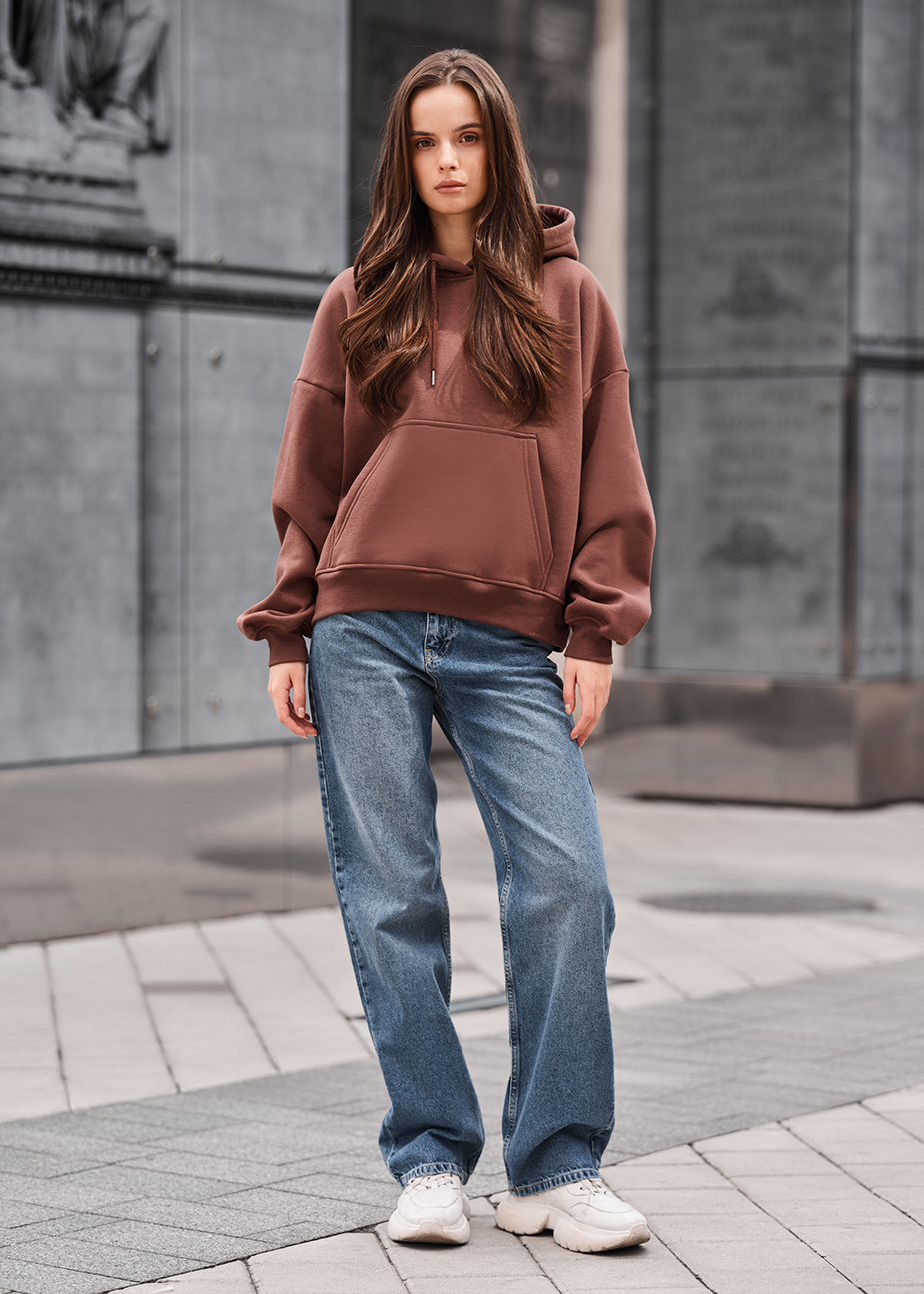 Bluza Staff ti brown oversize fleece