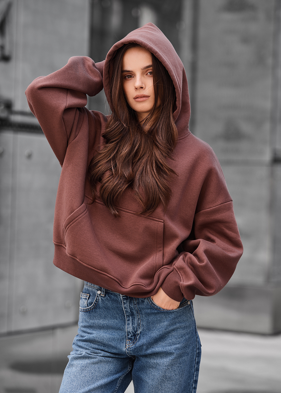 Bluza Staff ti brown oversize fleece