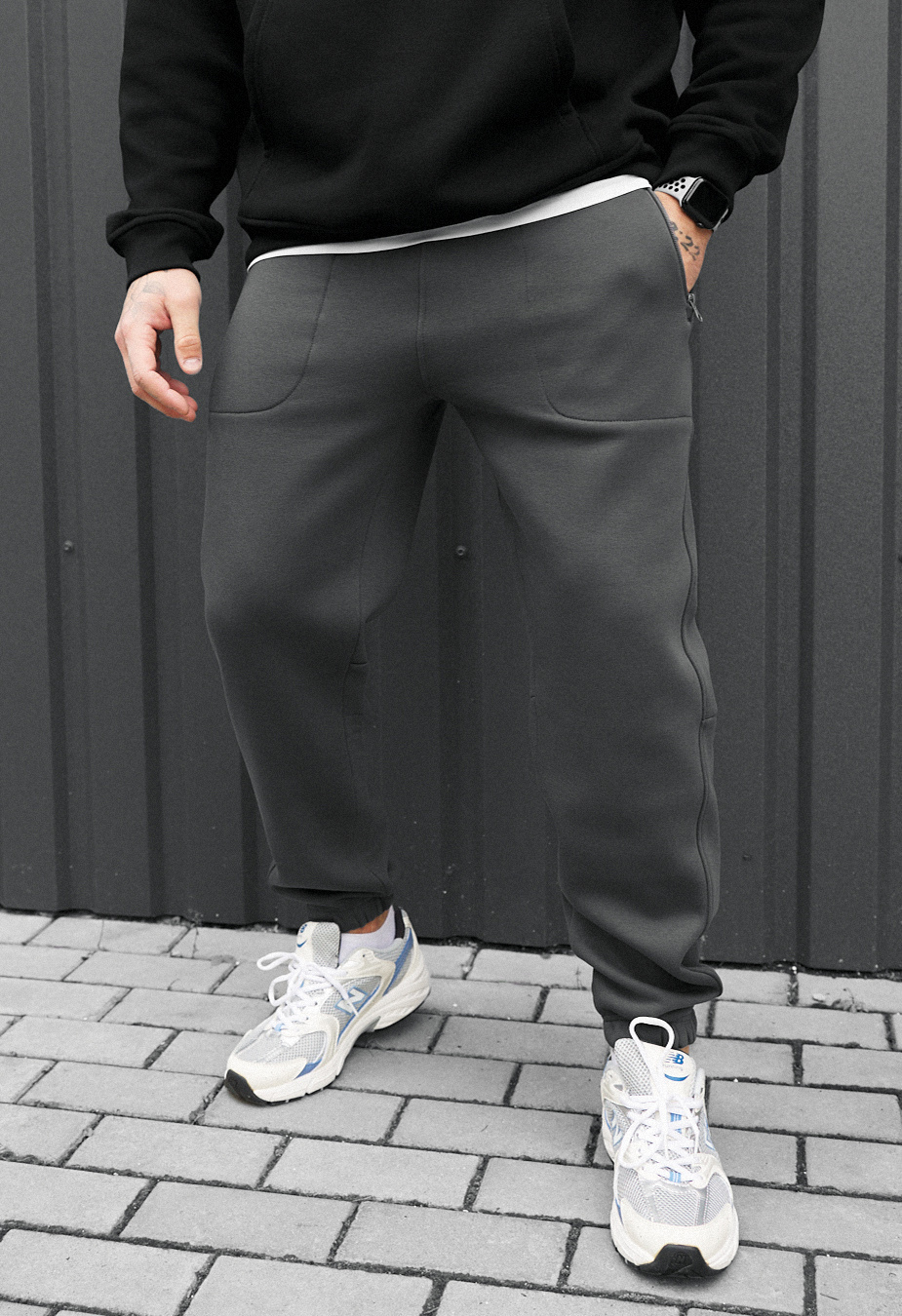 Spodnie dresowe Staff nib gray fleece