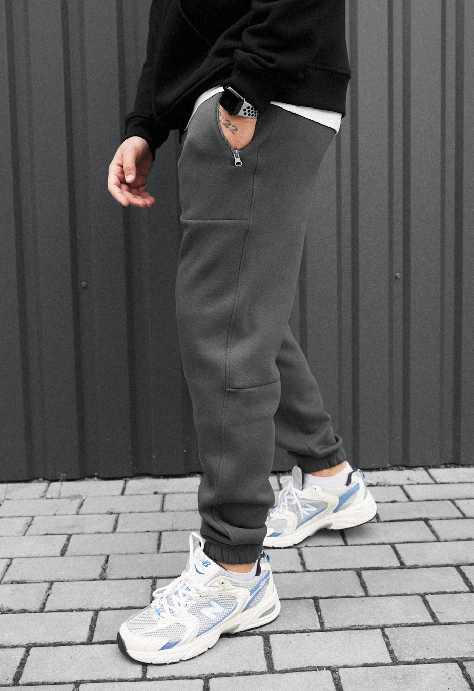 Spodnie dresowe Staff nib gray fleece