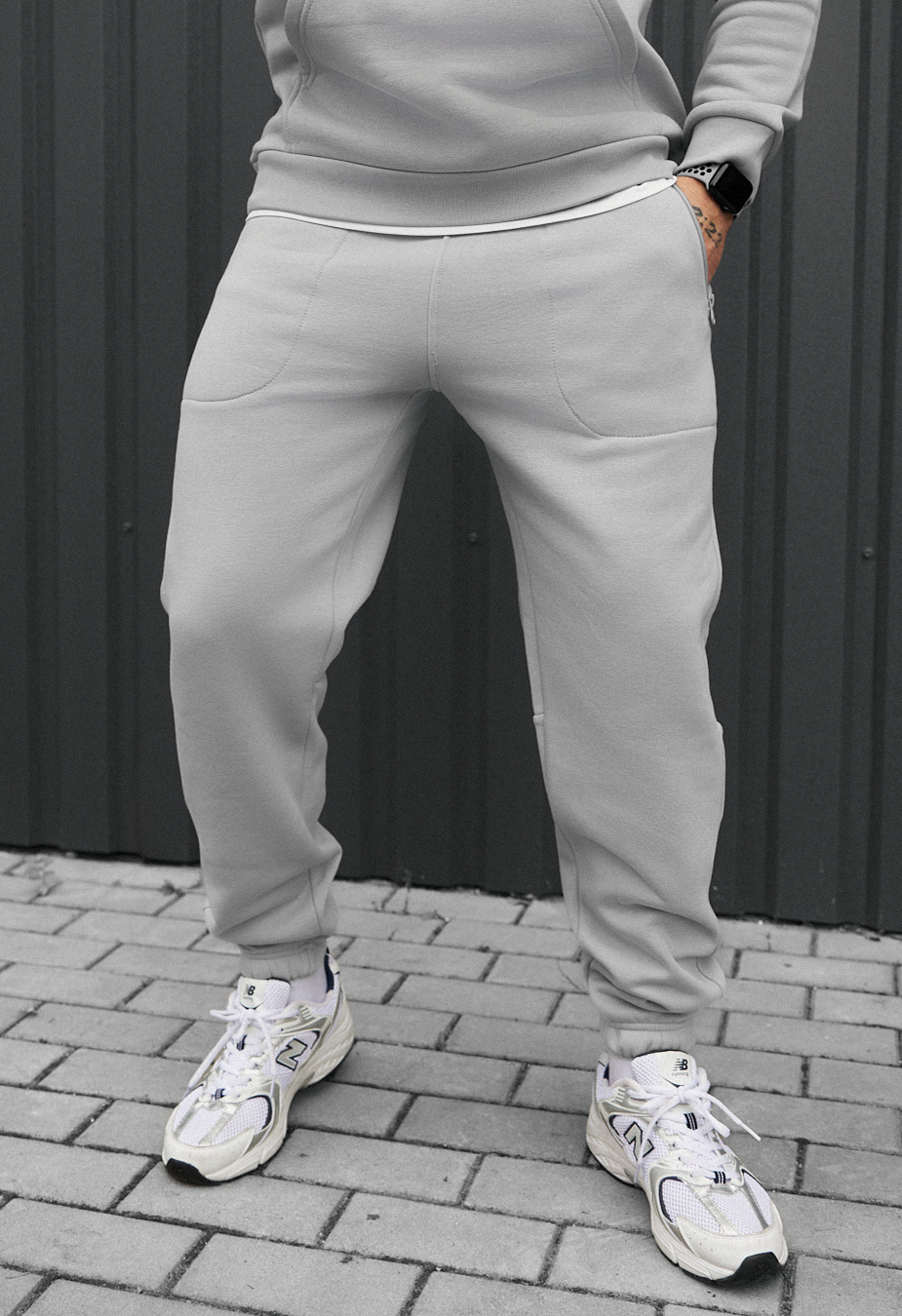 Spodnie dresowe Staff nib light gray fleece