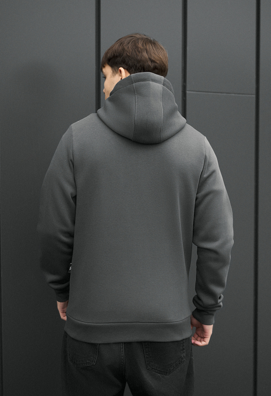Bluza Staff zip basic dark gray fleece