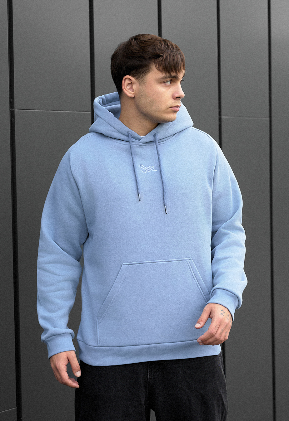Bluza Staff light blue logo fleece