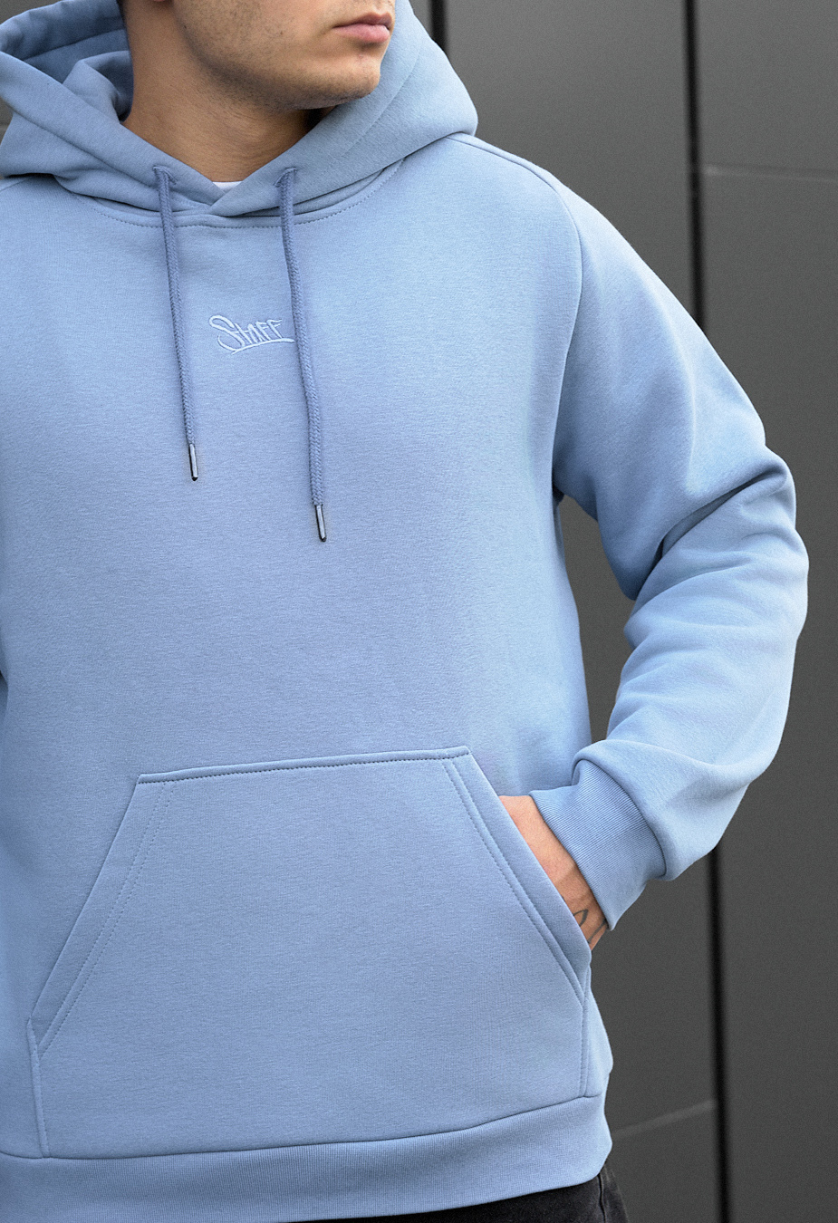 Bluza Staff light blue logo fleece