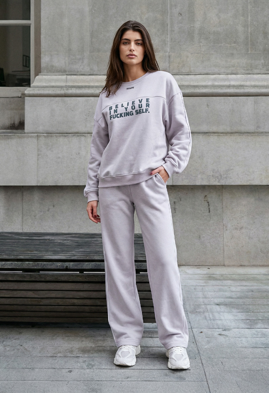 Dres Staff sta light gray oversize fleece