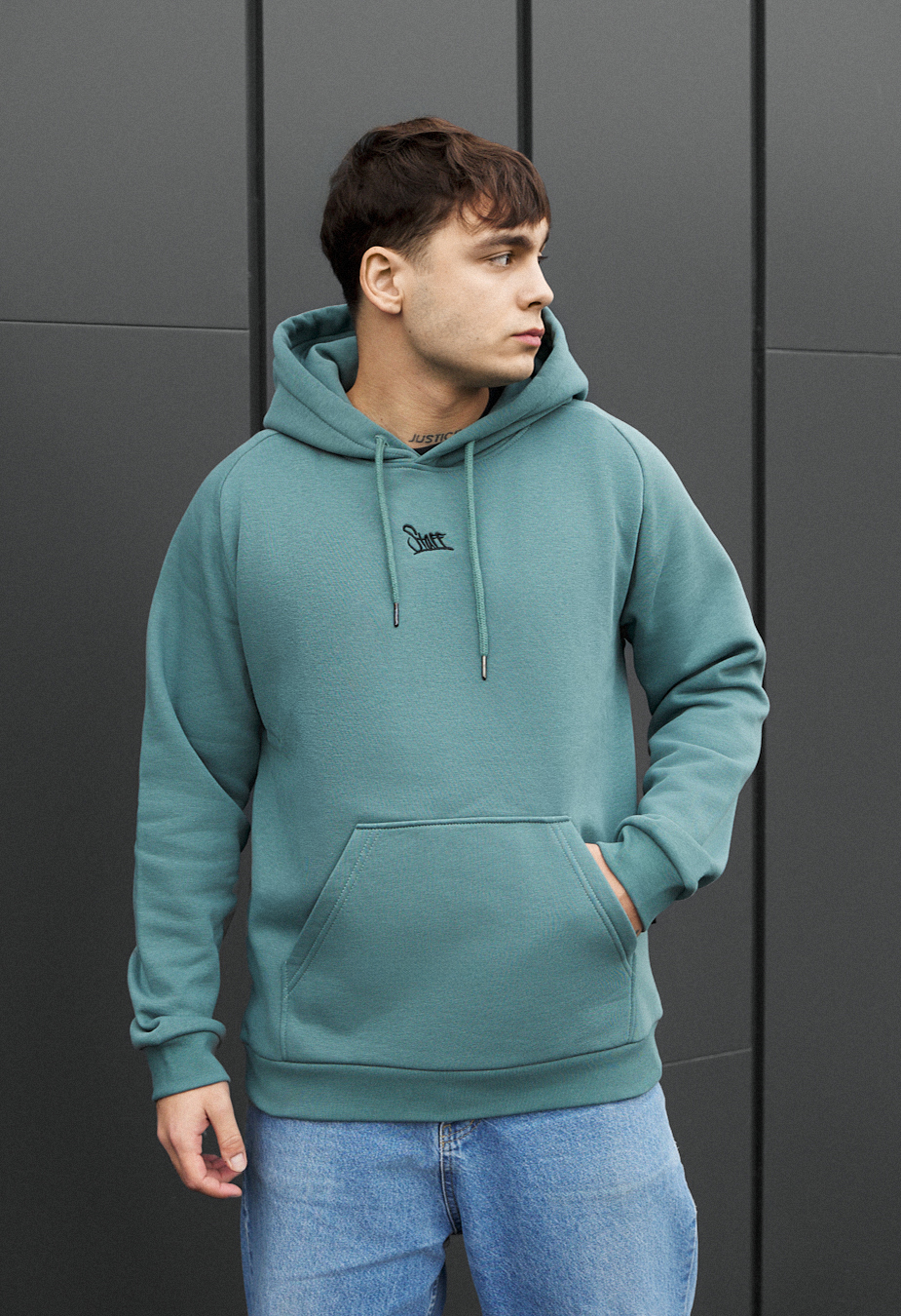 Bluza Staff turquoise logo fleece