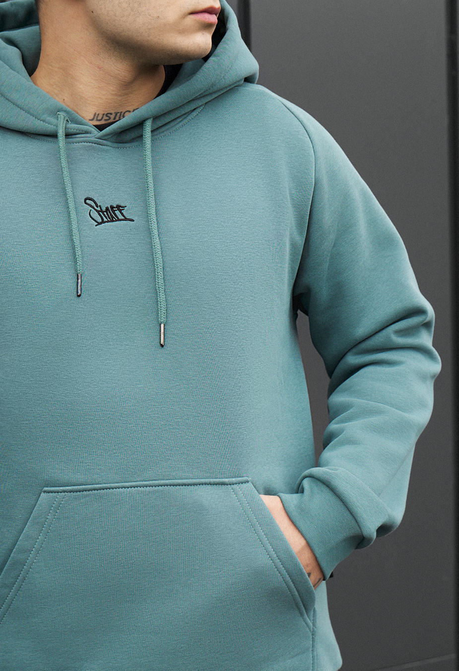 Bluza Staff turquoise logo fleece