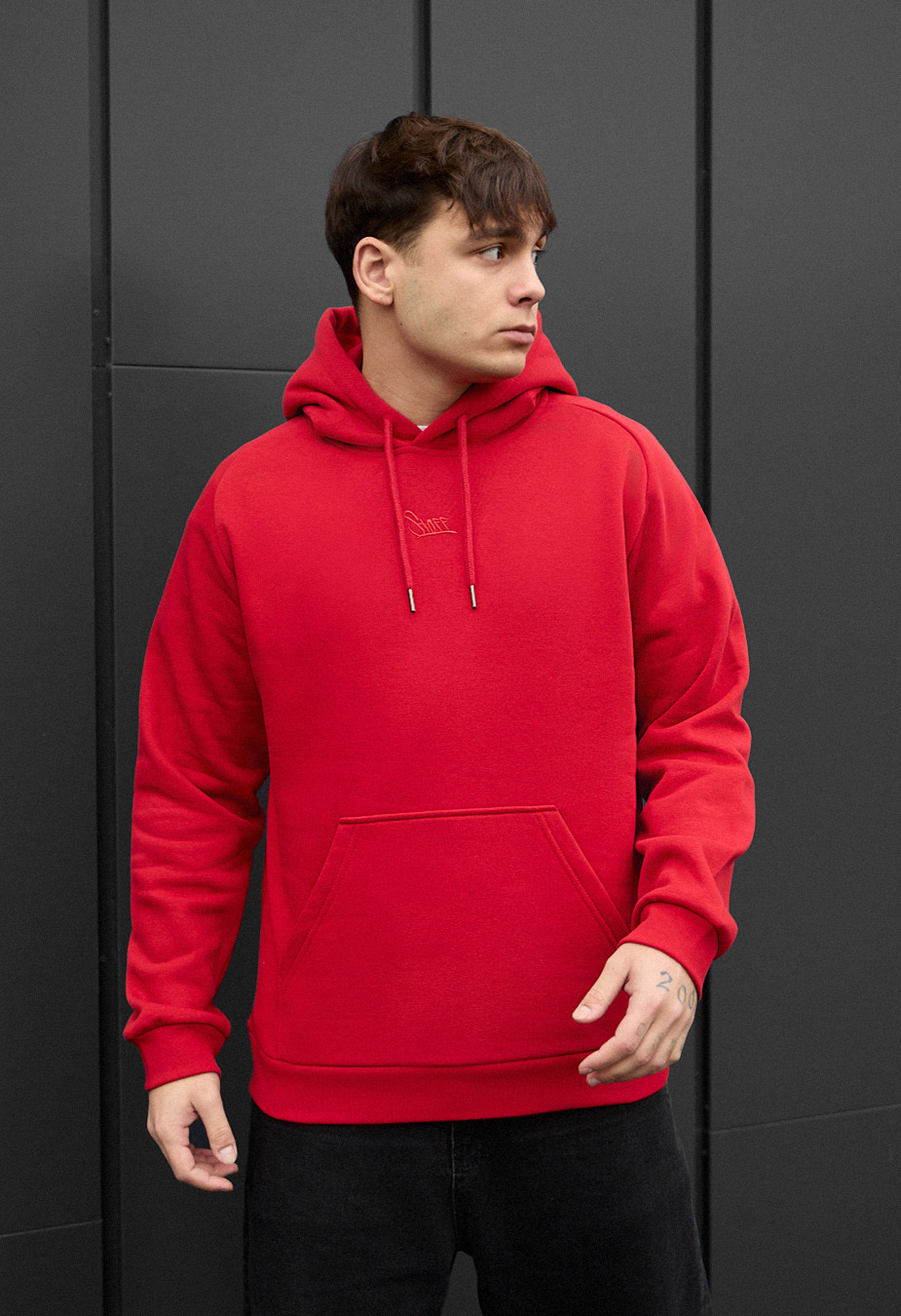 Bluza Staff red logo fleece