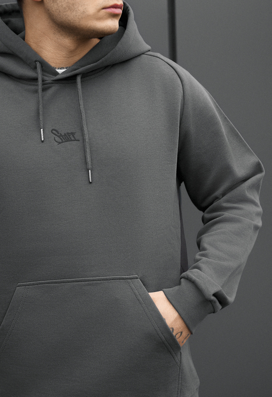 Bluza Staff re dark gray logo oversize