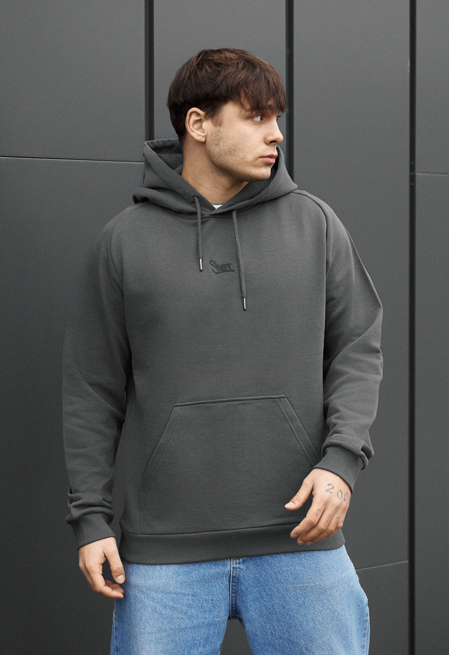 Bluza Staff re dark gray logo oversize