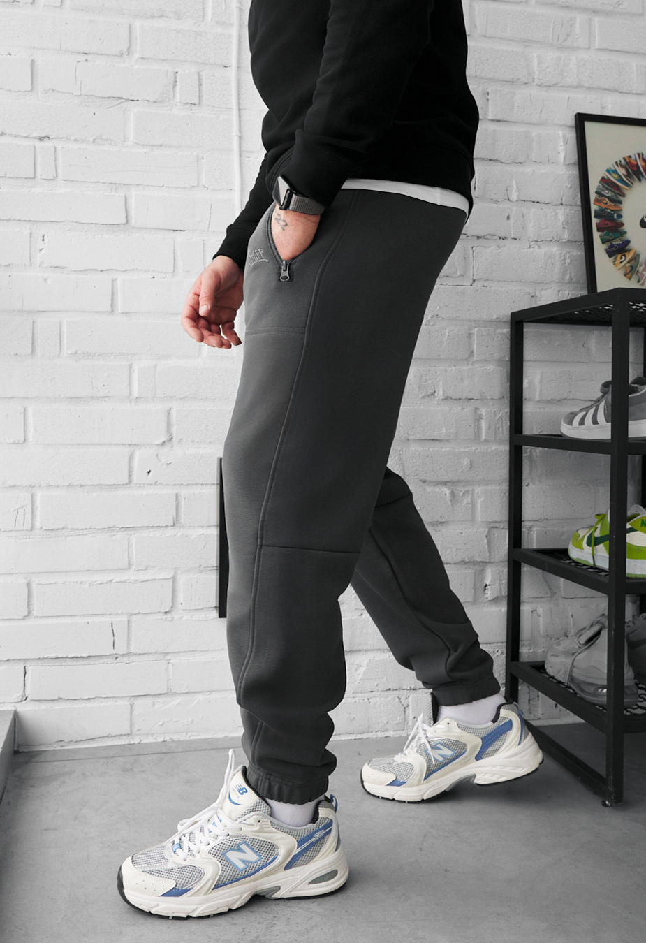 Spodnie dresowe Staff che dark gray