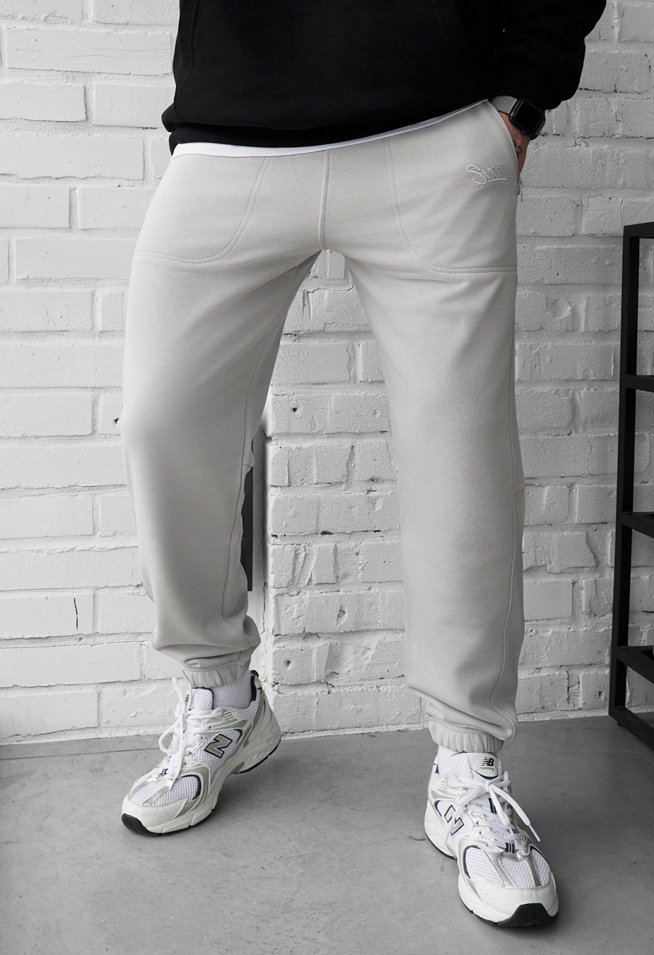 Spodnie dresowe Staff che light gray