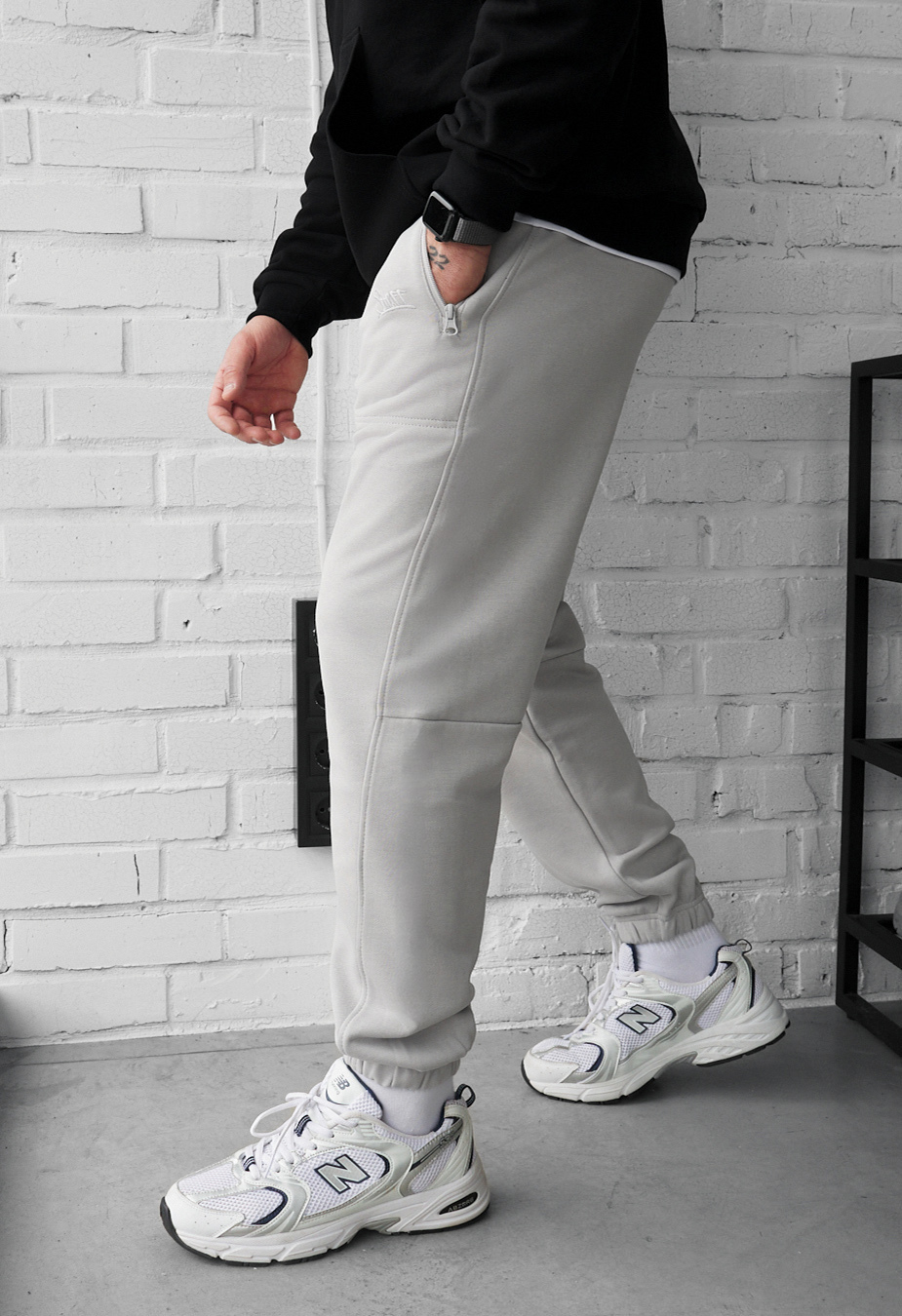 Spodnie dresowe Staff che light gray