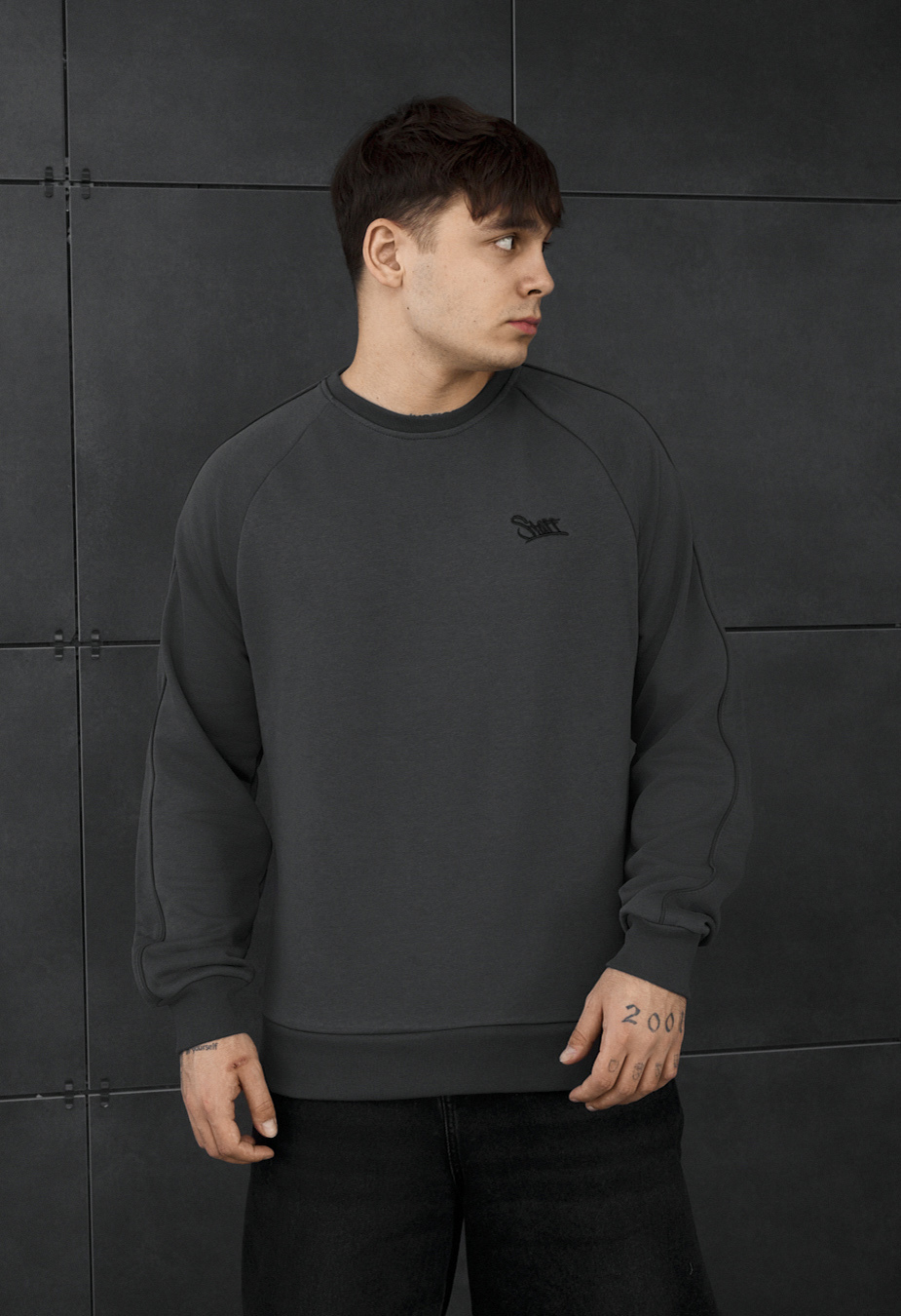 Bluza Staff dark gray logo reflective