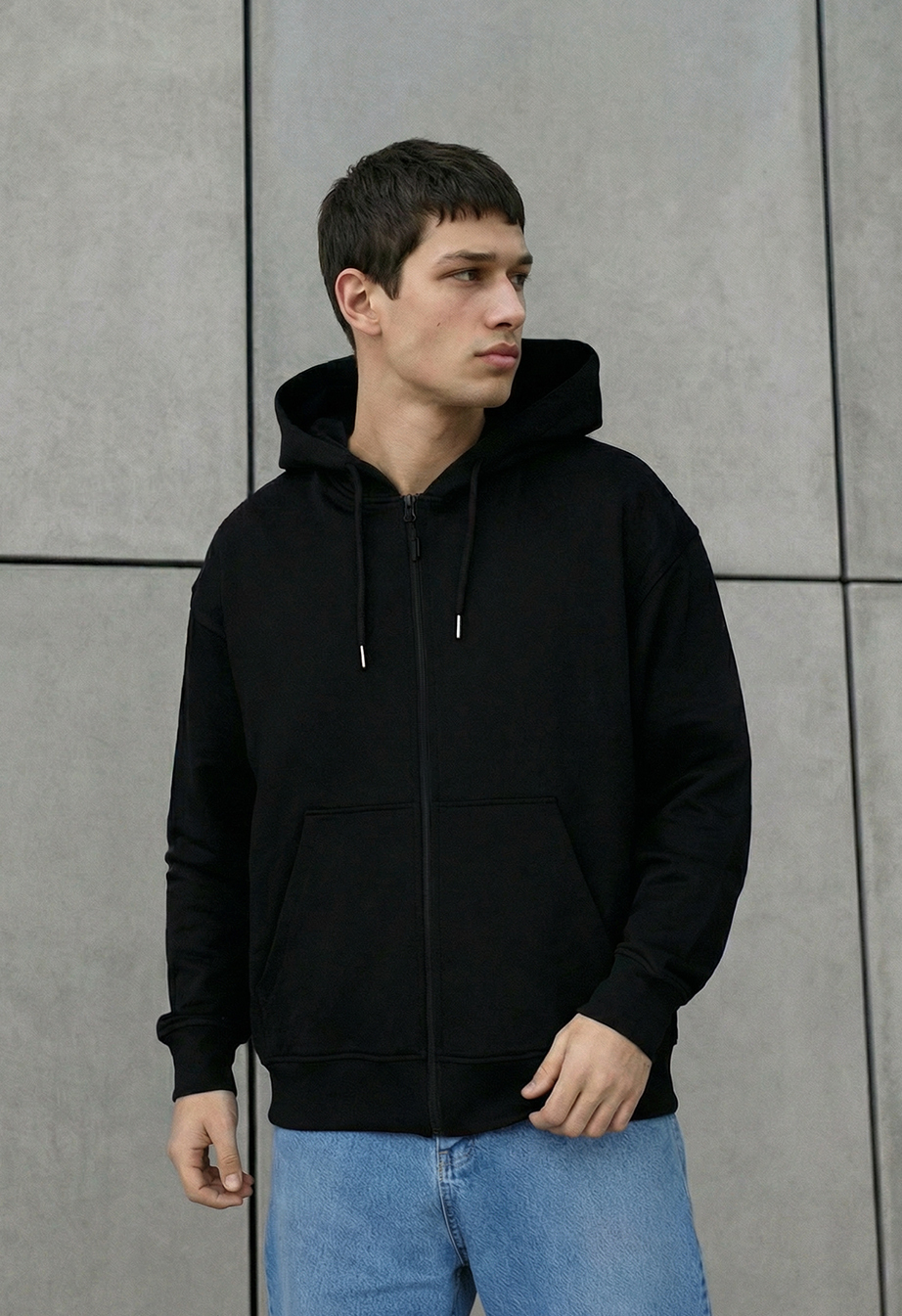 Bluza Staff black zip oversize