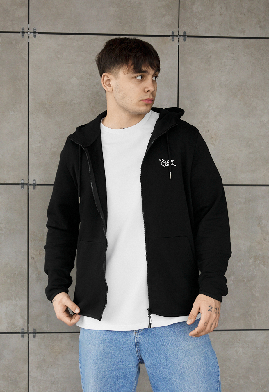 Bluza Staff logo zip black