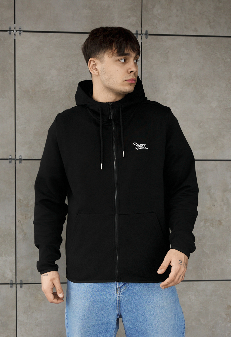 Bluza Staff logo zip black