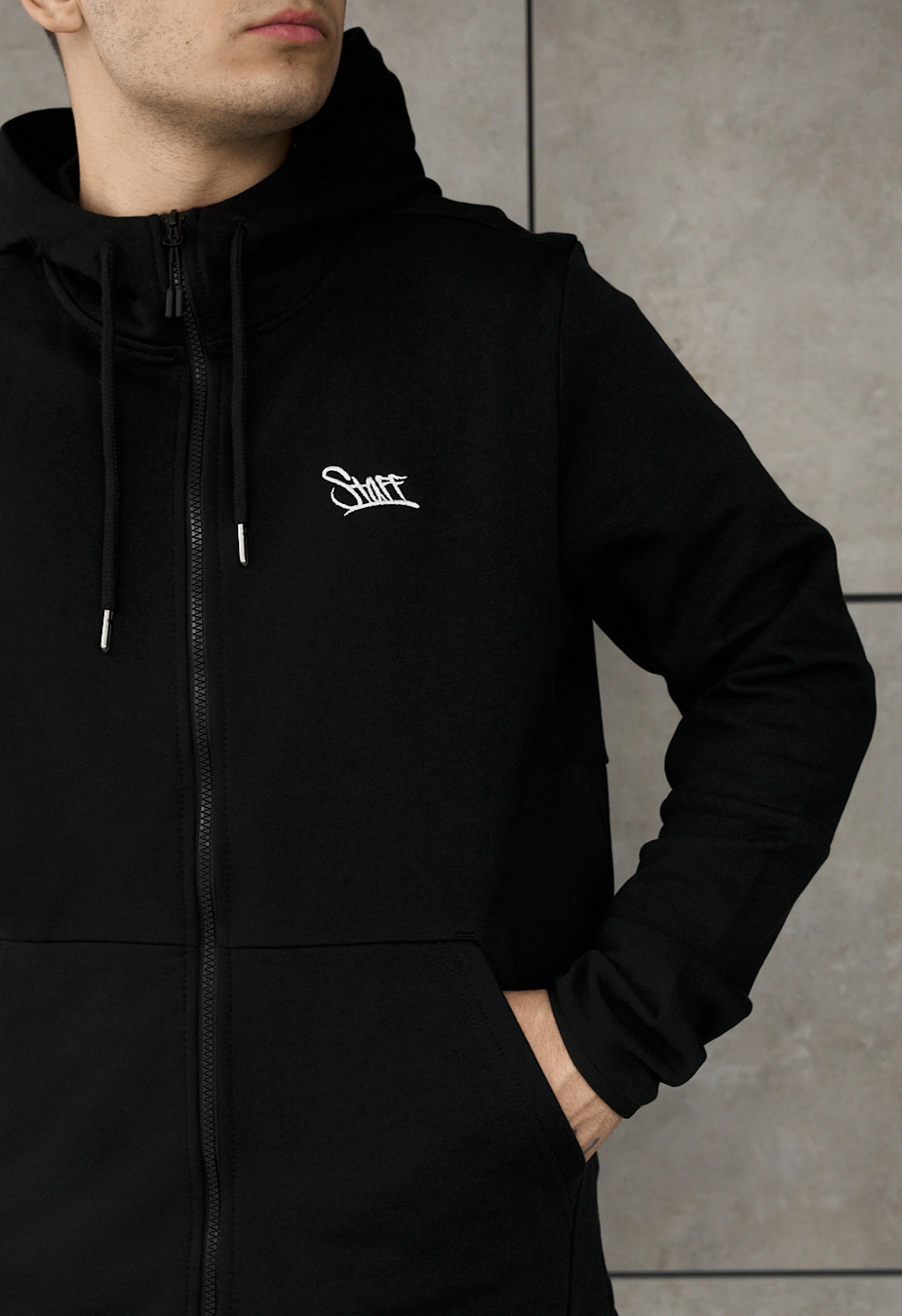 Bluza Staff logo zip black